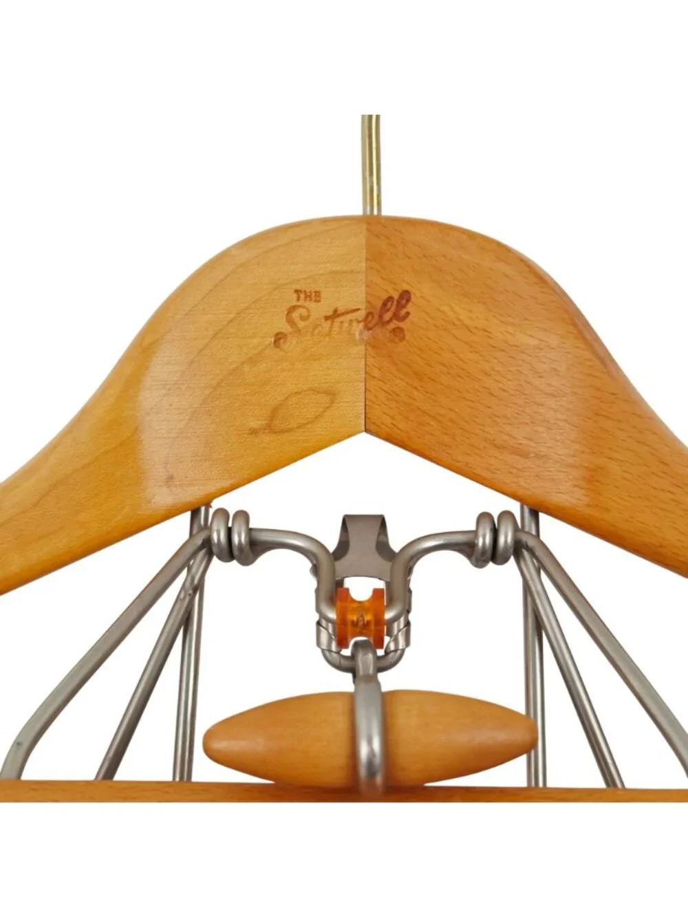 Setwell Wooden Suit Hanger Pants Trouser Clamp USA Vintage 18 in Heavy Duty